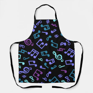 Music notes pattern apron