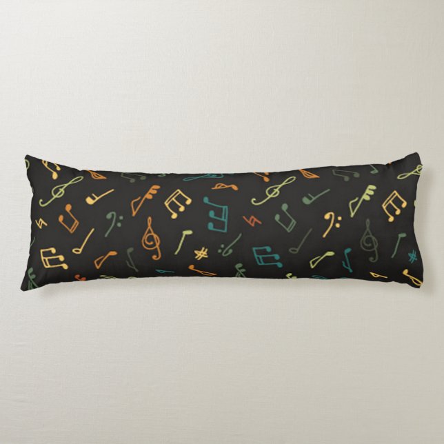 Music notes pattern body cushion (Front)