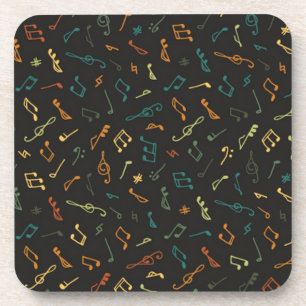 Music notes pattern coaster
