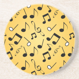Music notes pattern coaster