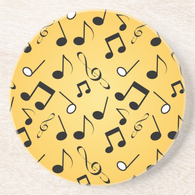 Music notes pattern coaster (Front)