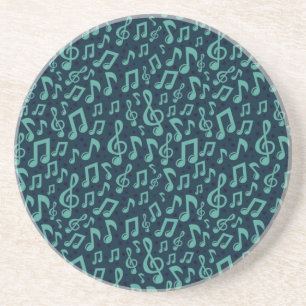 Music notes pattern coaster