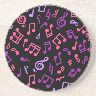 Music notes pattern coaster