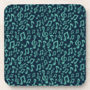 Music notes pattern coaster