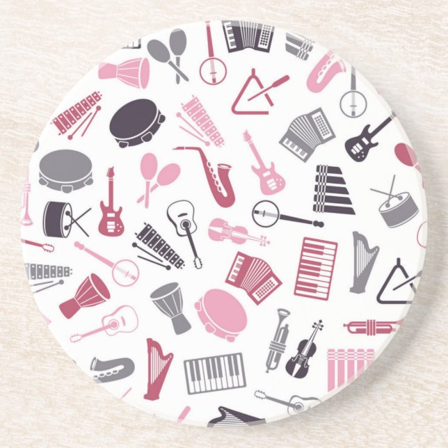 Music notes pattern coaster (Front)