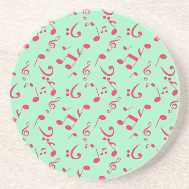 Music notes pattern coaster (Front)