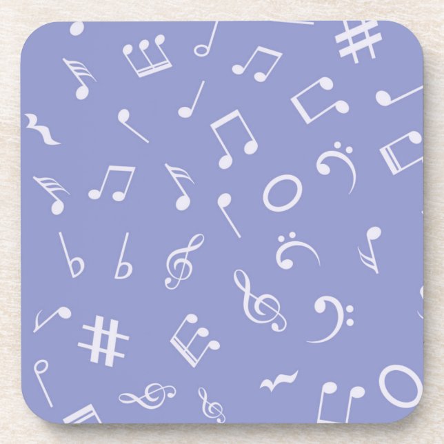 Music notes pattern coaster (Front)