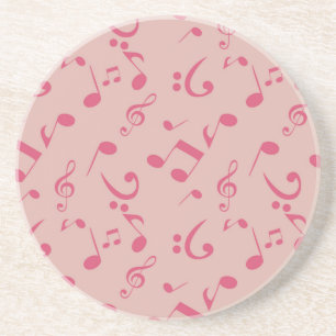 Music notes pattern coaster