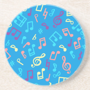 Music notes pattern coaster