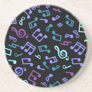 Music notes pattern coaster