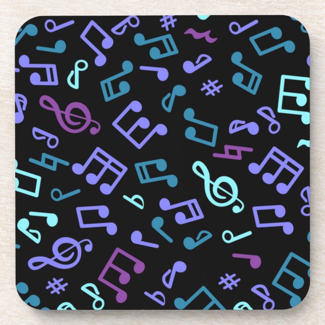 Music notes pattern coaster (Front)