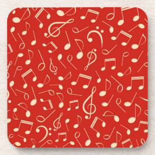 Music notes pattern coaster