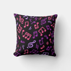 Music notes pattern cushion