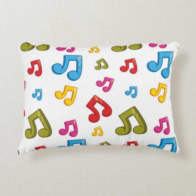 Music notes pattern decorative cushion (Front)