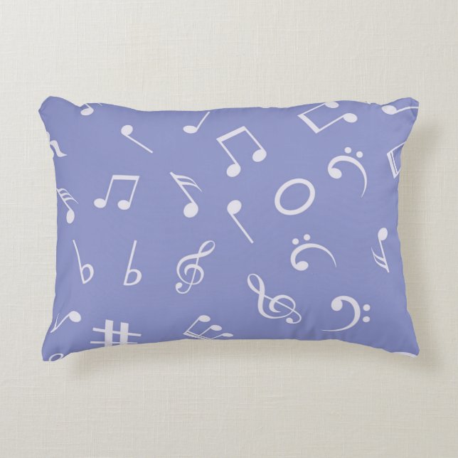 Music notes pattern decorative cushion (Front)
