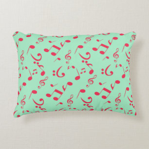 Music notes pattern decorative cushion