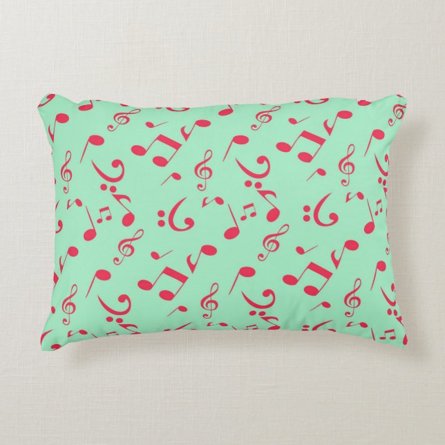 Music notes pattern decorative cushion (Front)