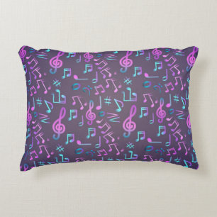Music notes pattern decorative cushion