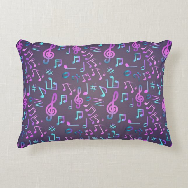 Music notes pattern decorative cushion (Front)