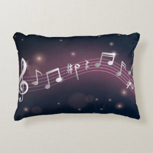 Music notes pattern decorative cushion