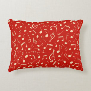 Music notes pattern decorative cushion
