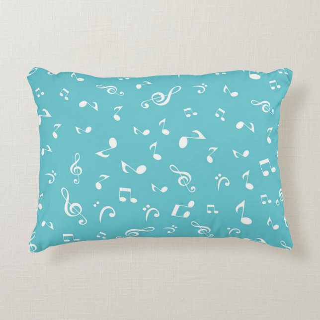 Music notes pattern decorative cushion (Front)