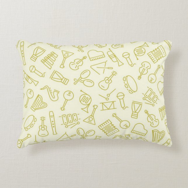 Music notes pattern decorative cushion (Front)