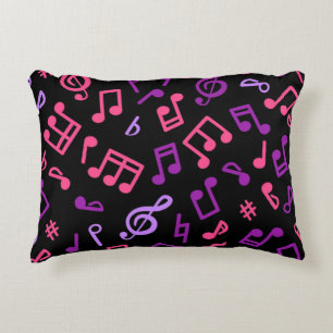 Music notes pattern decorative cushion