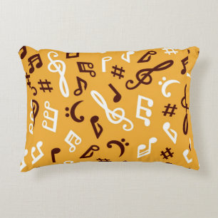 Music notes pattern decorative cushion