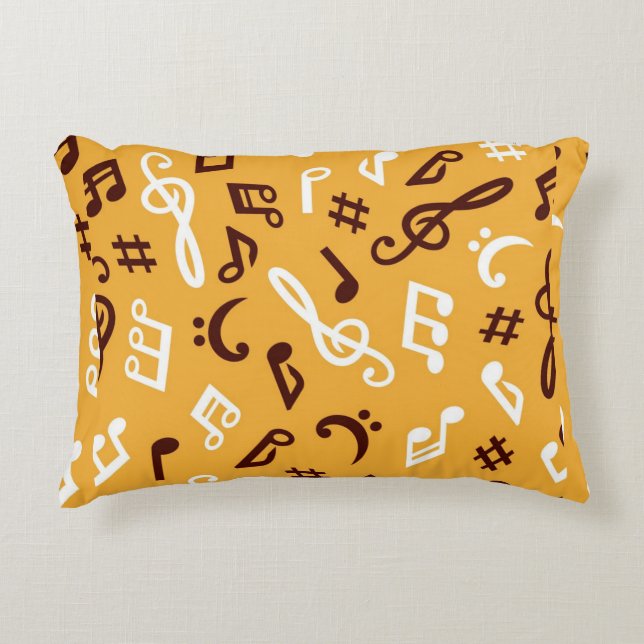 Music notes pattern decorative cushion (Front)