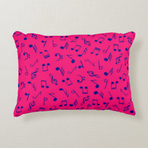 Music notes pattern decorative cushion