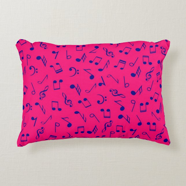 Music notes pattern decorative cushion (Front)