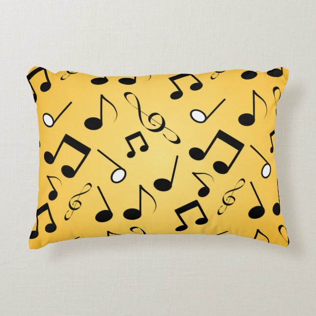 Music notes pattern decorative cushion (Front)