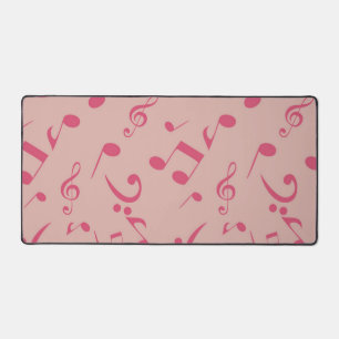 Music notes pattern desk mat