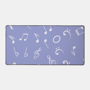Music notes pattern desk mat