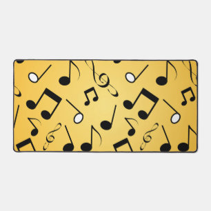 Music notes pattern desk mat
