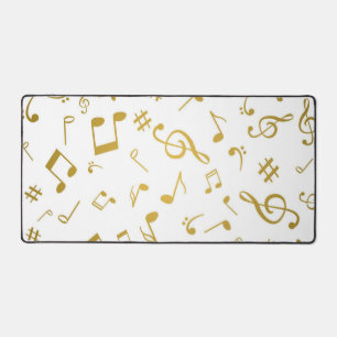 Music notes pattern desk mat