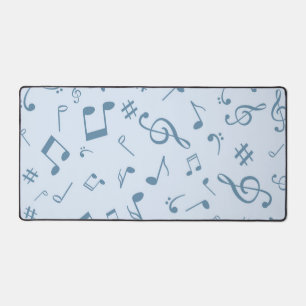 Music notes pattern desk mat