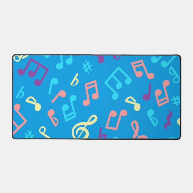 Music notes pattern desk mat (Front)