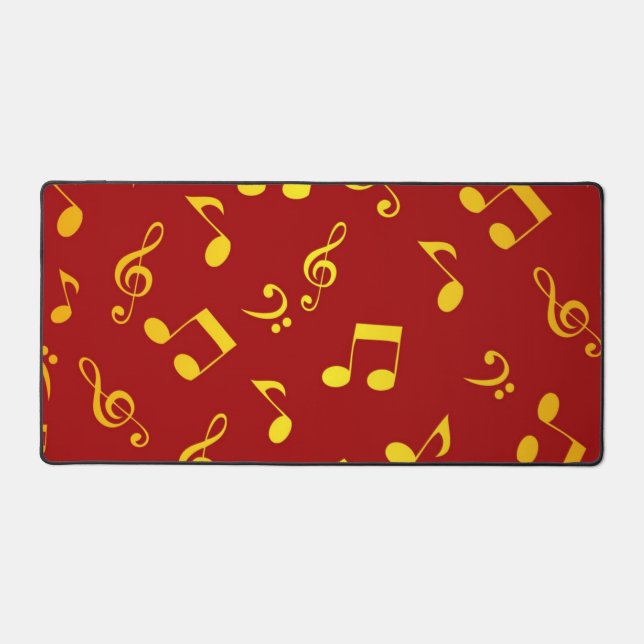 Music notes pattern desk mat (Front)