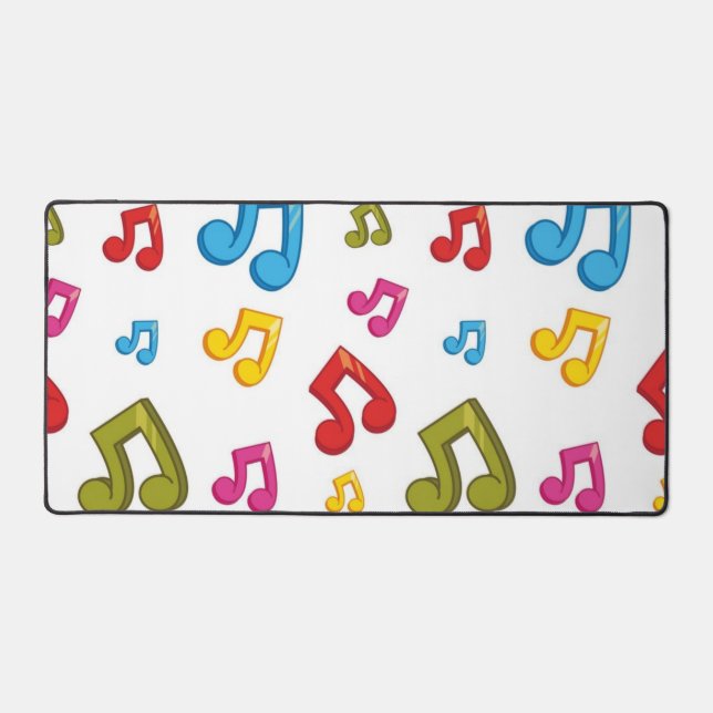 Music notes pattern desk mat (Front)
