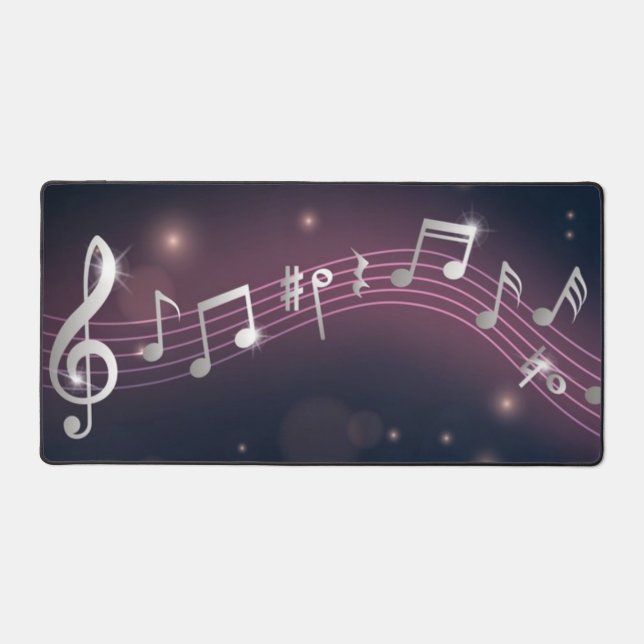 Music notes pattern desk mat (Front)