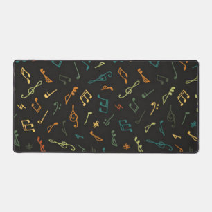 Music notes pattern desk mat