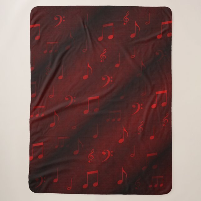 music,notes,pattern, gold, abstract, golden, sherpa blanket (Front)