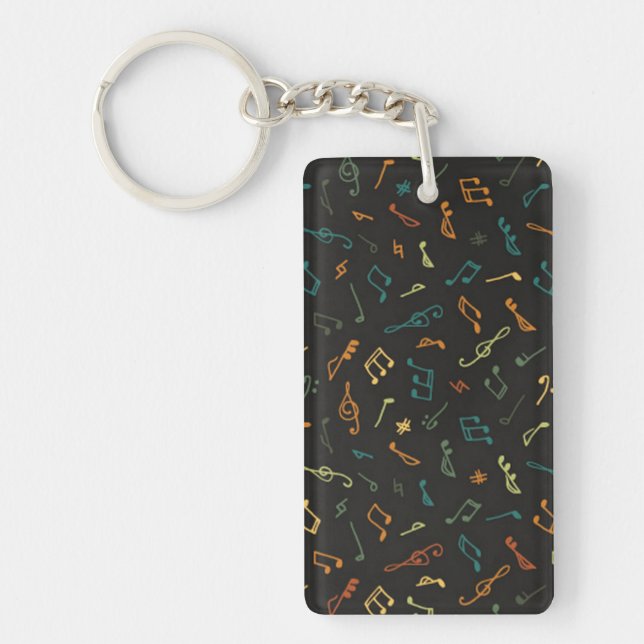 Music notes pattern key ring (Front)