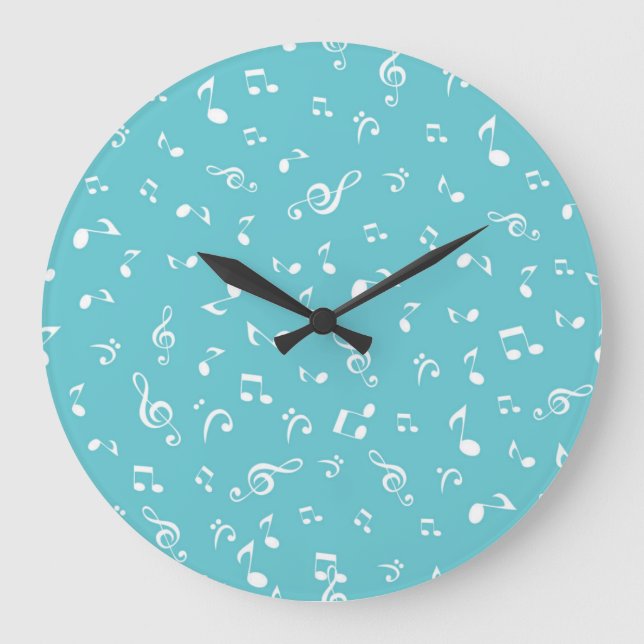 Music notes pattern large clock (Front)