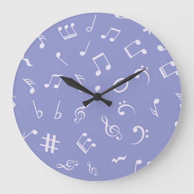 Music notes pattern large clock (Front)