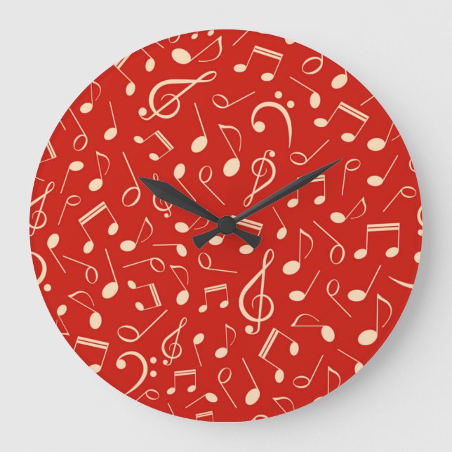 Music notes pattern large clock (Front)