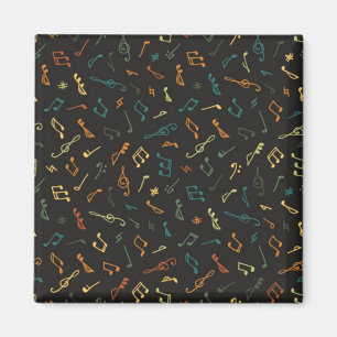 Music notes pattern magnet