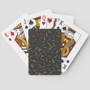 Music notes pattern playing cards